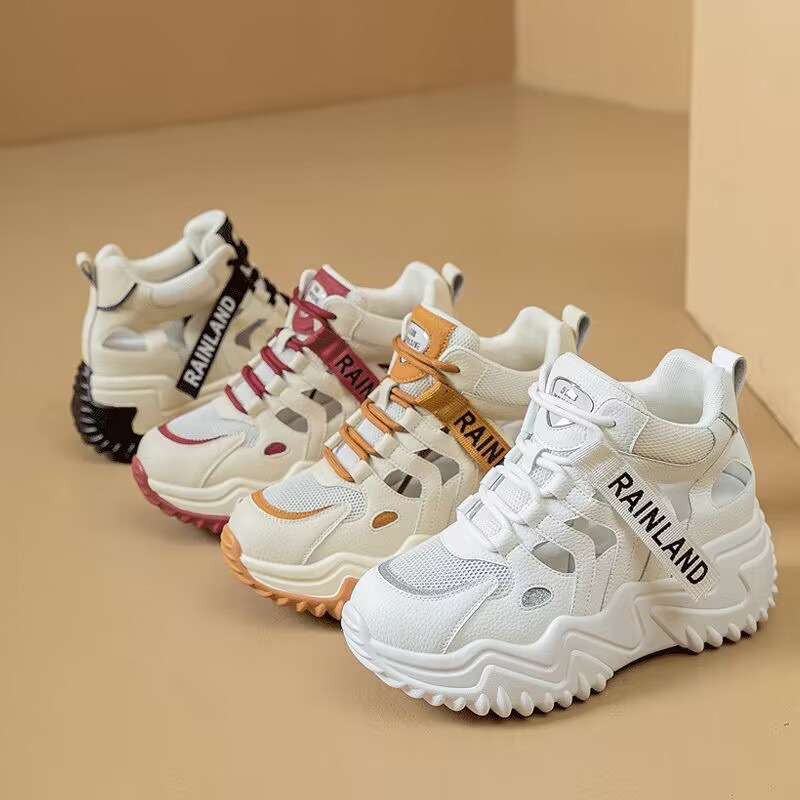 Hollow out Torre Women's Shoes 2025 Summer New All-match Thick-soled Fashionable Sandals Casual Breathable White Shoes sneaker