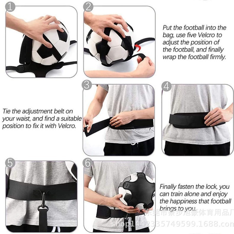 Nuevo entrenador de fútbol de la escuela primaria y secundaria de entrenamiento de fútbol conjunto Swing correa auxiliar kick ball barball Correa barball dispositivo