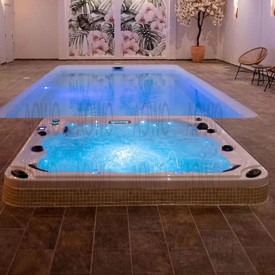 Acrílico piscina al aire libre jacuzzi masaje surf inteligente bañera termostática 6 personas spa spa spa piscina