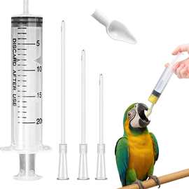 跨境鹦鹉喂食套装幼鸟奶粉勺子小鸟喂食导管注射器10ml20ml套装