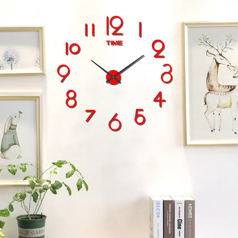 Nordic Punch-Free creativo grande DIY Reloj de pared simple sala de estar entrada mudo reloj 3D personalizado reloj decorativo