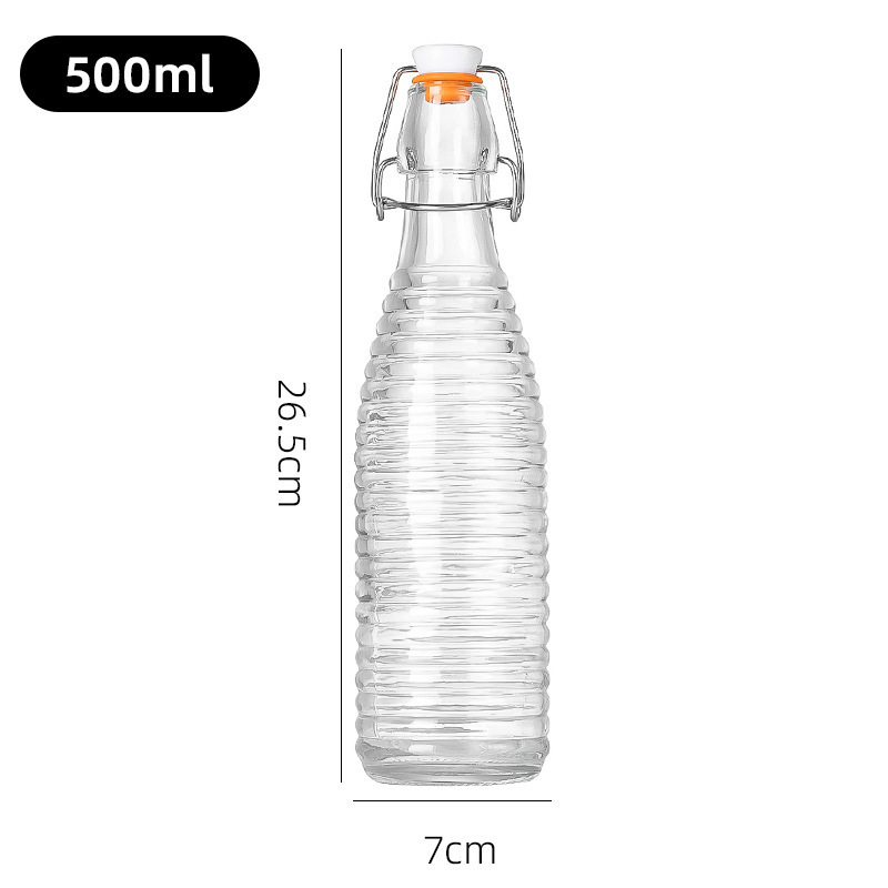 Botella de enzima de vidrio transparente de jugo de frutas botella de bebida de vino de frutas botella de vino de frutas de Amazon botella de vidrio caliente