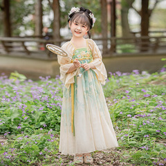 Girls' Summer Hanfu Children's Exquisite Ancient Style Dress for Girls Ethnic Style Ruqun Little Girls Chinese Style Tangzhuang