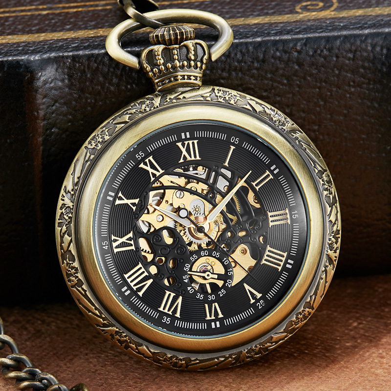 Retro exquisite carved manual mechanical pocket watch hot sale large pocket watch factory wholesale direct sales one-piece delivery