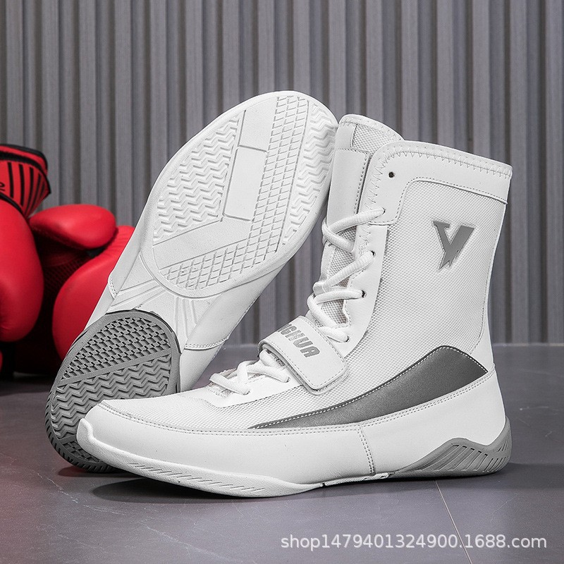 Boxing Shoes for Men and Women, Training Fighting Shoes, High-Top Muay Thai Shoes, Breathable Professional Free Fighting Shoes, Wrestling Shoes