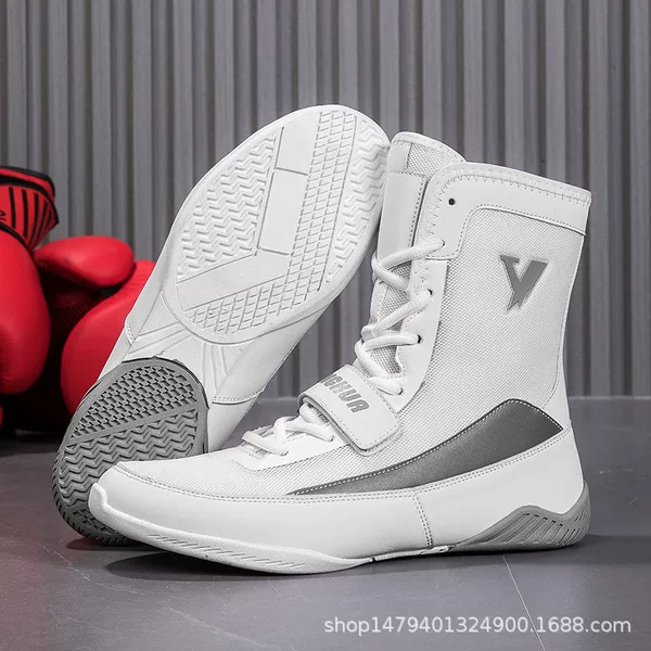Boxing Shoes for Men and Women, Training Fighting Shoes, High-Top Muay Thai Shoes, Breathable Professional Free Fighting Shoes, Wrestling Shoes