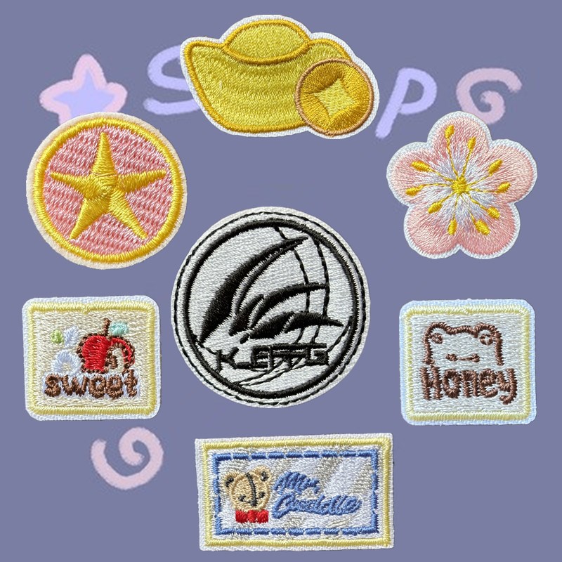 自粘款公仔小熊小花胸前徽章补丁贴衣服包包装饰贴花修补贴diy