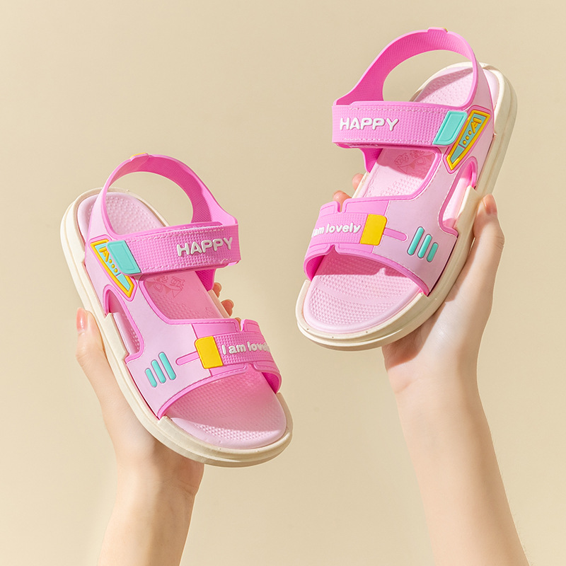 Sandalias transpirables de moda cómodos zapatos de playa 2023 verano nuevo fondo suave versátil deportes campus niños y niñas sandalias