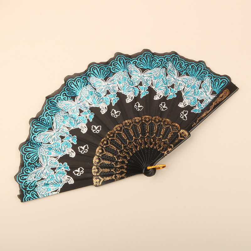 Abanico Plegable de Encaje de Plástico, Estampado, para Danza image 19