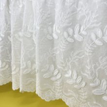 棉布立体刺绣女装服装配饰桌布绣花布料白色舞台婚礼窗帘台桌布