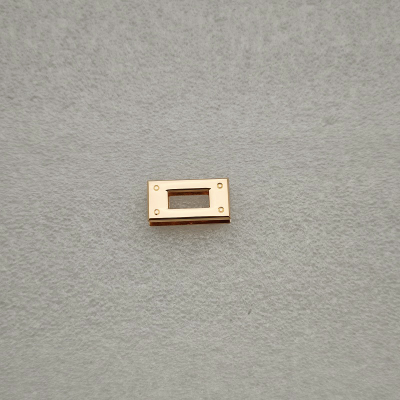 Accesorios metálicos rectangulares de placa de bloqueo doble D gancho de tornillo de bloqueo arco pequeño platino Kelly bolso de mujer tornillo de clavo