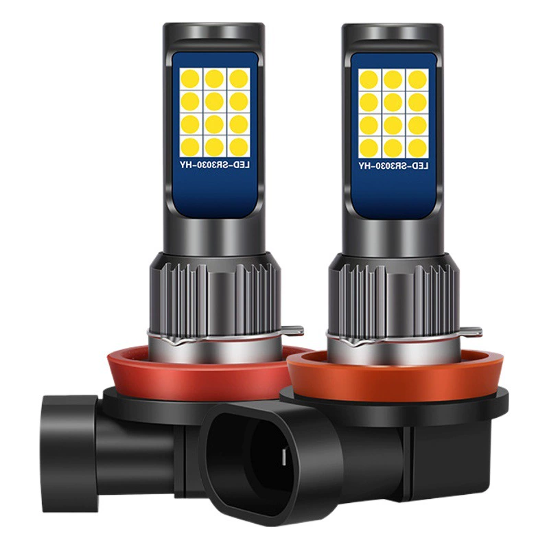 Автомобильная светодиодная передняя противотуманная фара пузырьковая подсветка Golden Eye H11 24SMD 9006 H8 двухцветная Трехцветная вспышка противотуманная фара