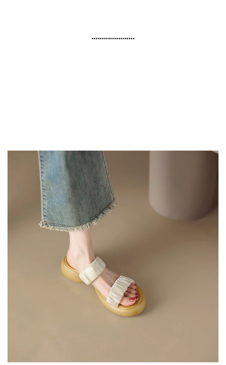 Ruodan Original High-end Sense ~ punta tonda infradito in seta con suola spessa infradito capispalla da donna moda sandali e pantofole con tacco spesso_voghion.com