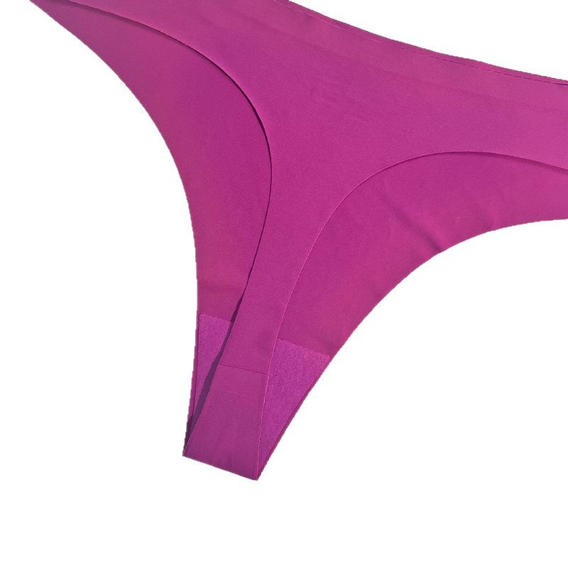 Tangas europeas y americanas de comercio exterior, bragas en T invisibles de una pieza para mujer, entrepierna de algodón puro, bragas sexy de seda de hielo transpirables