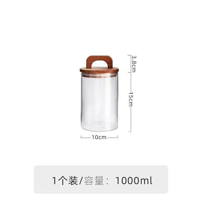 Suministro spot lata de té alta borosilicona vidrio sellado lata de vidrio multi-especificación lata de vidrio redonda lata de té tanque de almacenamiento