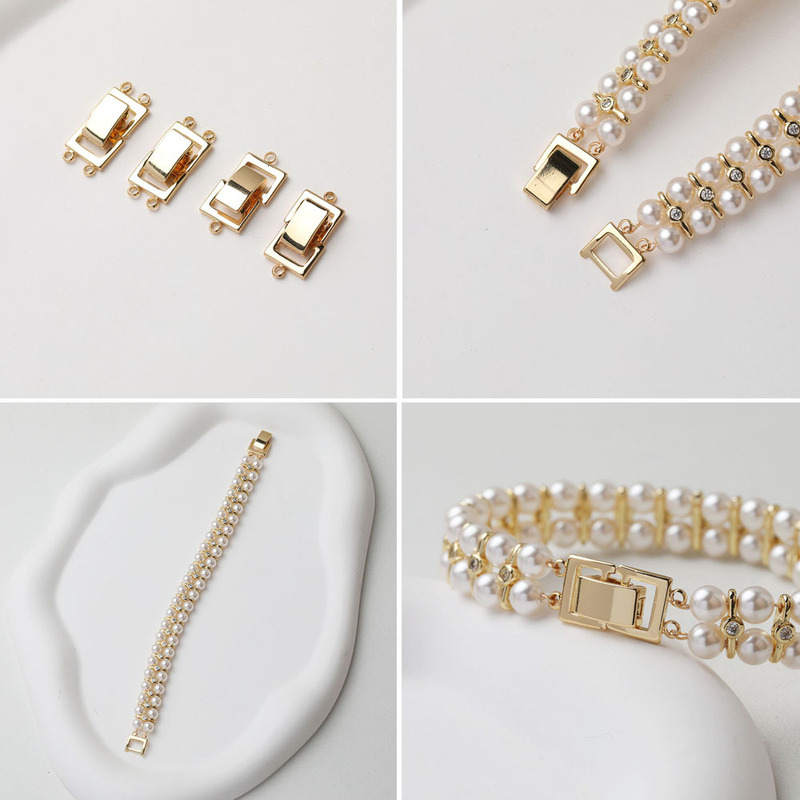 14K electroplated real gold color retaining double-breasted single-breasted diy beaded handmade necklace bracelet material accessories