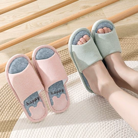 亚麻拖鞋;家居棉鞋;布艺拖鞋