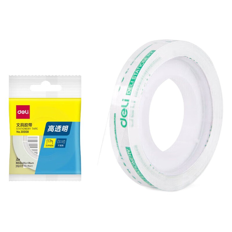 Deli Tape, Highly Transparent, Strong Adhesive, Tearable by Hand, for Correcting Mistakes, School Stationery, Student Crafts, Office Use, Small Tape
