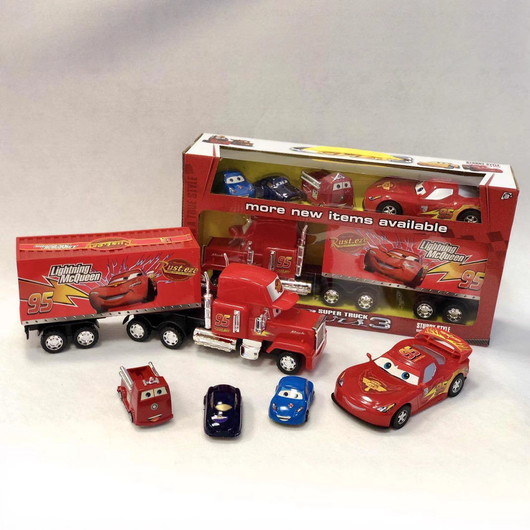 爆款实拍惯性汽车总动员货柜套装 合金汽车总动员闪/麦昆柜车现货