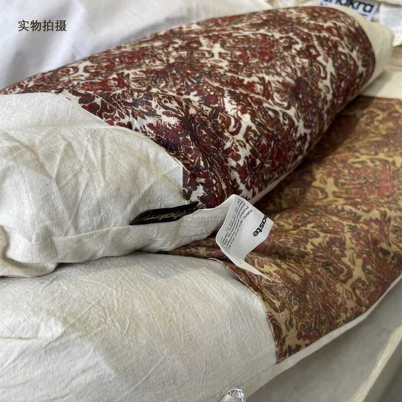 調節可能なストラップ付きプリントそば枕、ハイサイドとローサイドの仰臥位ネックピロー、苦いそば花の枕コア、取り外し可能な枕カバー|undefined