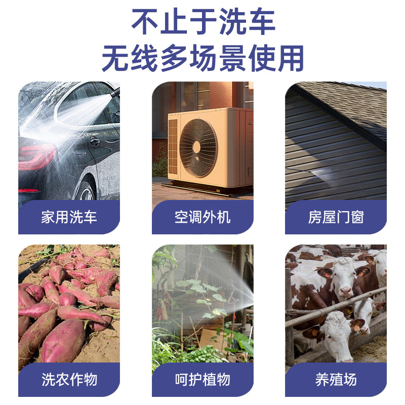 跨境无线高压洗车水枪家用便携式汽车水抢大功率充电锂电池洗车机|undefined