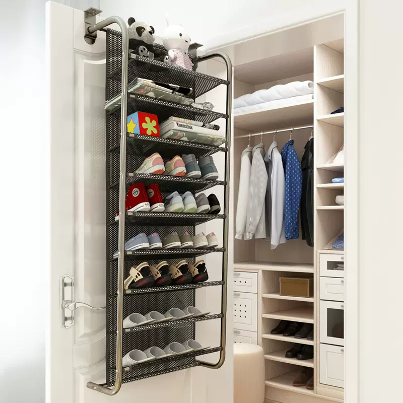 简易壁挂式门后鞋架宿舍入户创意多层省大空间收纳置物架轻便挂架