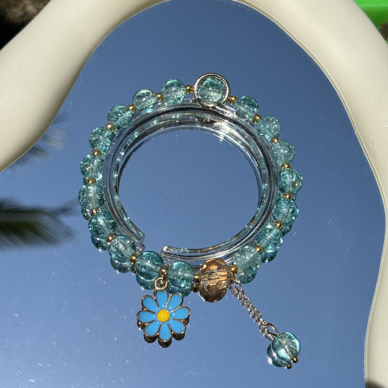 Kristall Gänseblümchen Perlenarmband Koreanischer Stil Für Damen_voghion.com