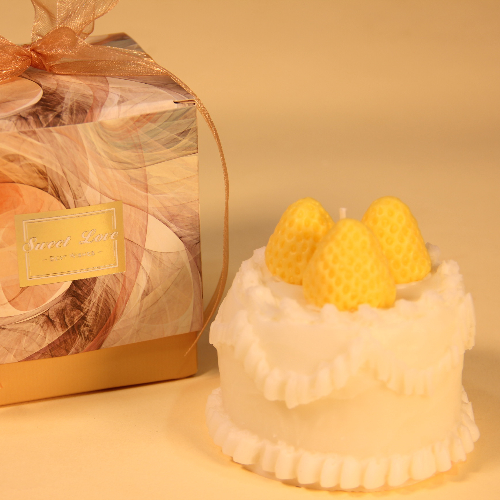 INS crema pastel de fresa aromaterapia vela galleta cumpleaños nicho avanzado regalo creativo romántico dormitorio caja de regalo