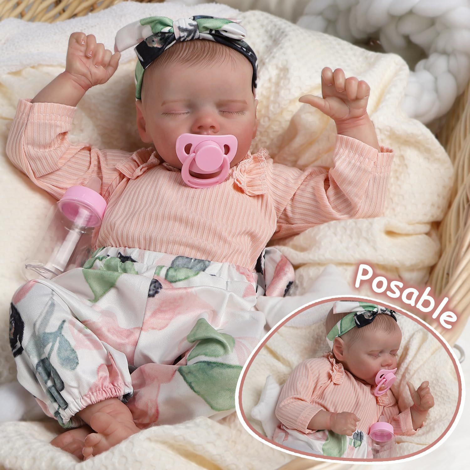 Ins transfronterizo pulgadas goma blando Tw bebé muñeca de renacimiento simulación muñeca realista 18 juguetes recién nacidos Henghua