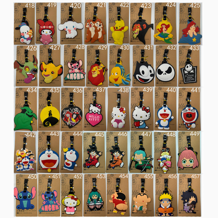 418 cartoon mixed PVC luggage pendant aircraft check card travel boarding tag luggage tag