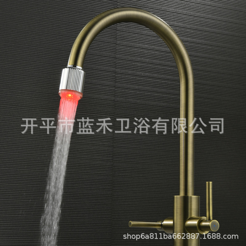 Temperature-Controlled Water Nozzle, Color-Changing Faucet, Hydroelectric Power, Power-Free Nozzle, Cold, Warm, and Hot Three-Color Spray Head, Led Faucet
