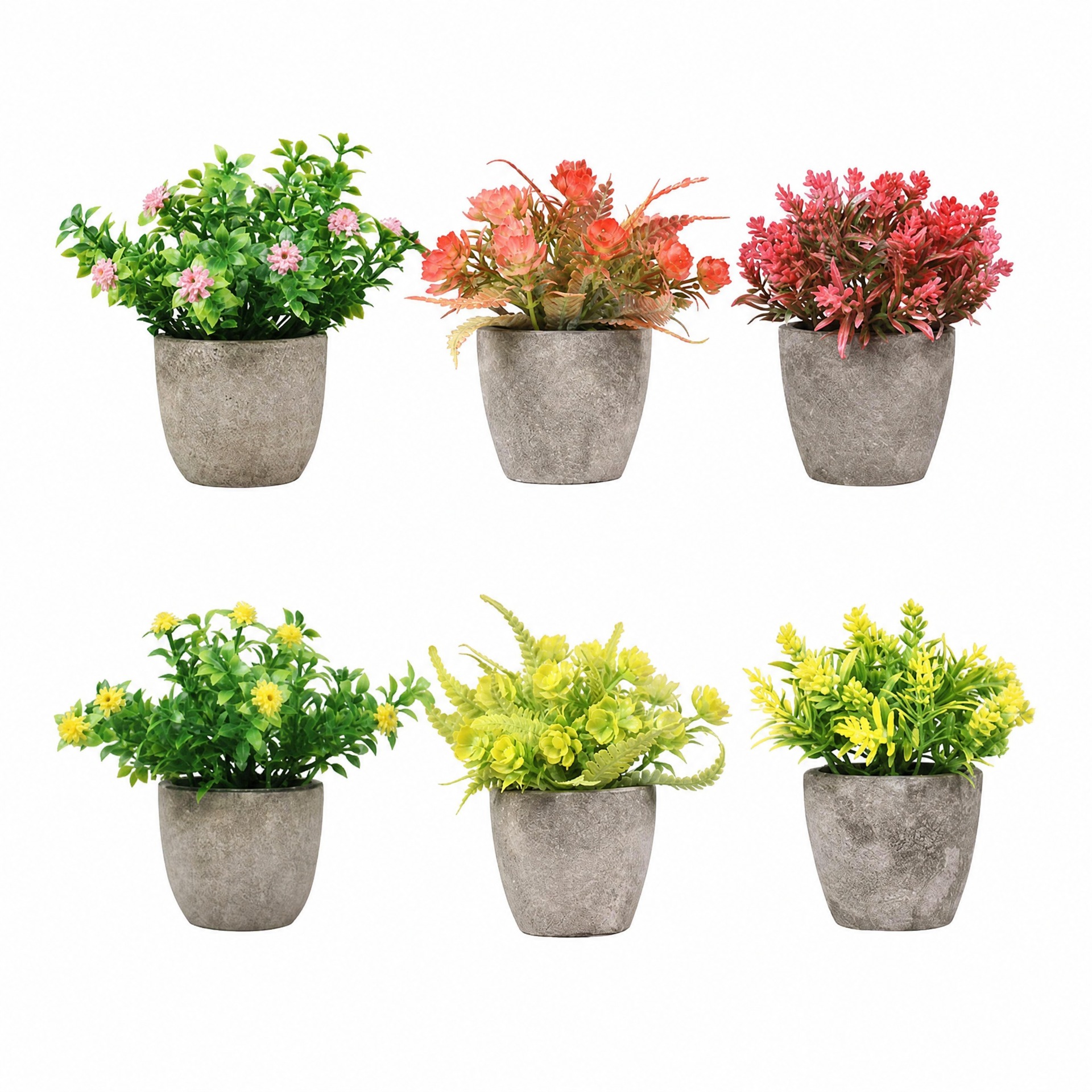 Juego de 6 plantas artificiales de pulpa de papel y plástico, estilo bonsái, para decoración del hogar y escritorio, éxito de ventas transfronterizo. image 6