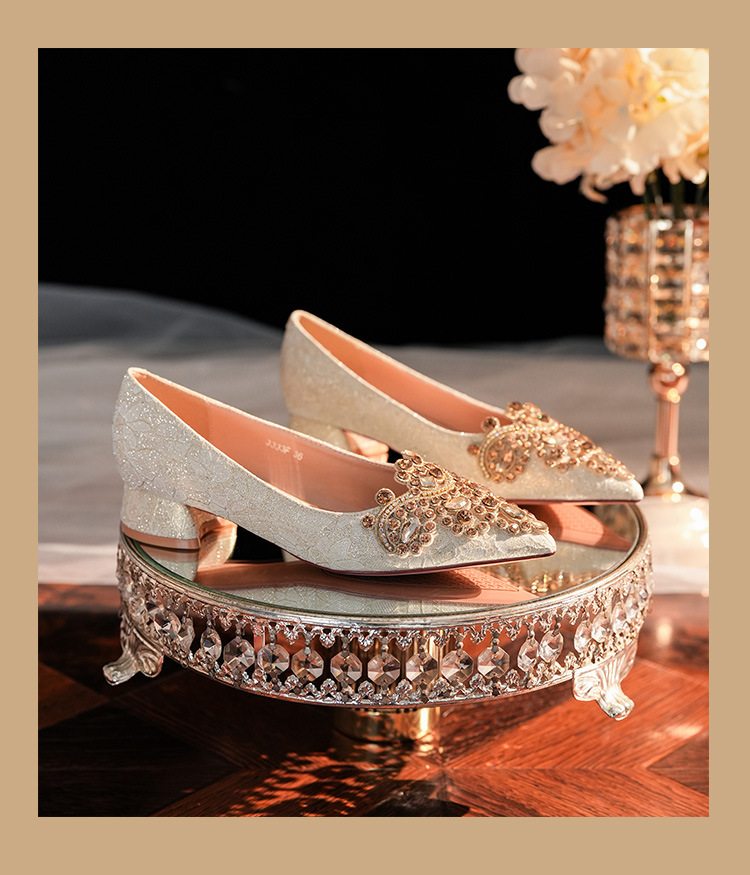 3333F-007 Scarpe da donna con tacco basso, punta a punta, in raso, comode, per damigelle d'onore, da sposa e feste_voghion.com