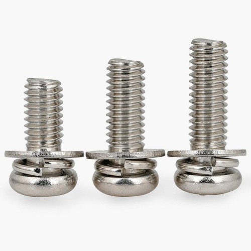Nickel-plated cross recessed round head three-combination screw pan head three-combination screw combination bolt M2/M3/M4/M5/M6