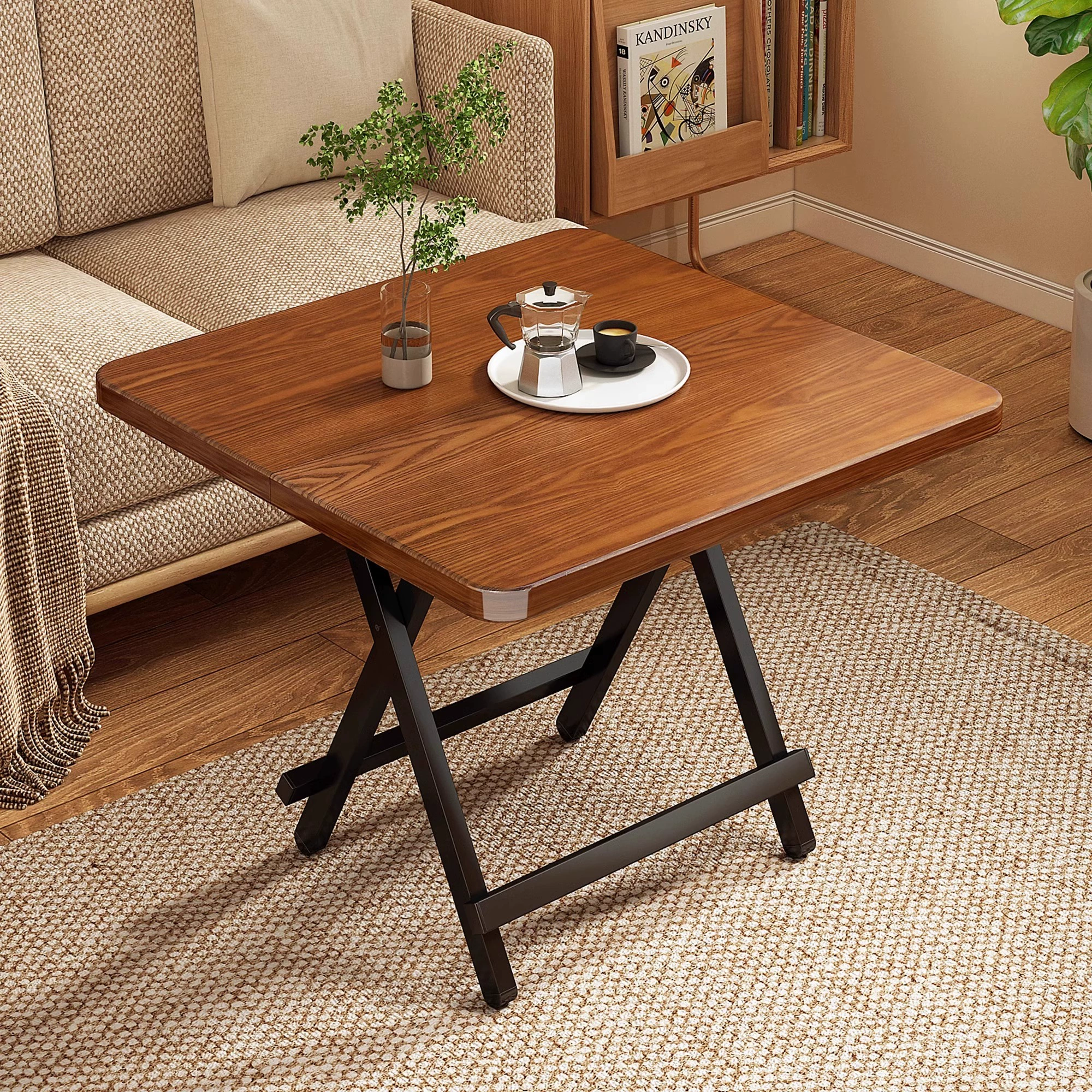 Раскладной обеденный стол для домашнего использования, небольшой стол, простой круглый стол, портативный столик для аренды дома, квадратный стол для еды.