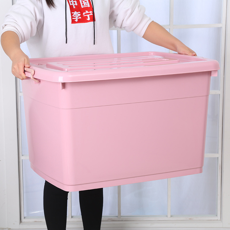New wheeled sundries storage box plastic storage box with lid thickened toy storage box finishing box manufacturers