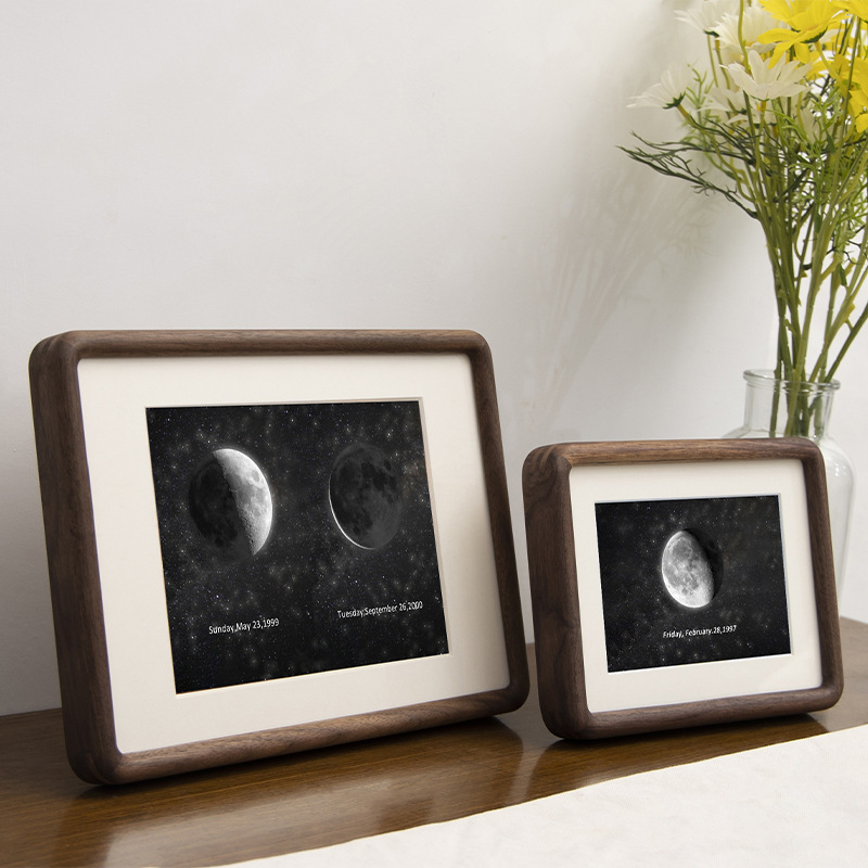 The moon That You Were Born, the moon, Creative moon Solid Wood Photo Frame, Couple Commemorative Birthday Gift The moon That You Were Born, the moon, Creative moon Solid Wood Photo Frame, Couple Commemorative Birthday Gift