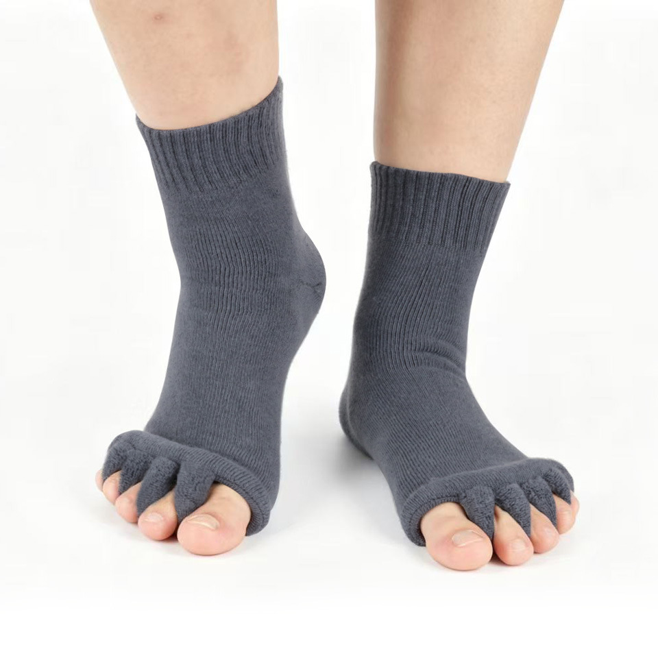 Calcetines del dedo del pie japoneses y coreanos calcetines del dedo del pie de la yoga del masaje DE LA SALUD calcetines del dedo del pie del algodón de acrílico suave de las mujeres calcetines abiertos del dedo del pie
