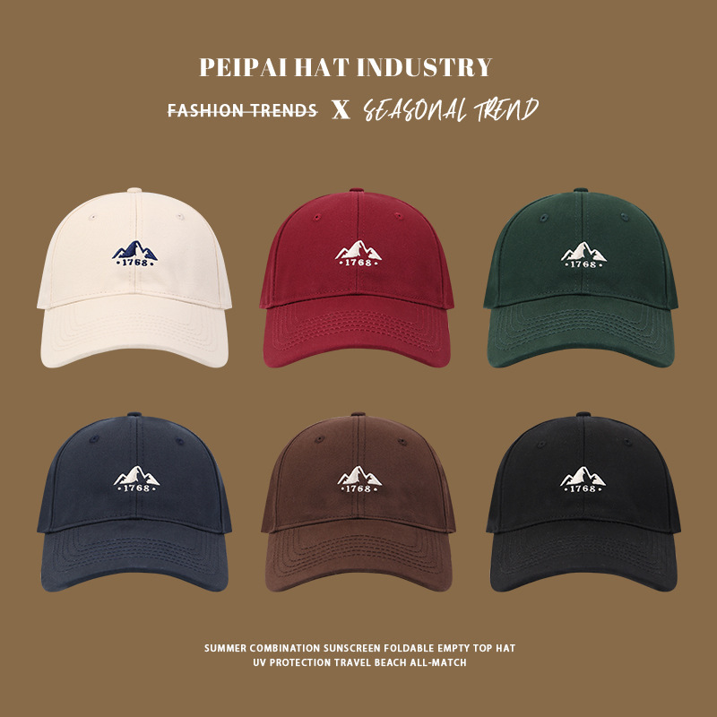 Peak bordado sombrero de béisbol mujer cara pequeña semidurno sombrero de boca de pato sombrero al aire libre sombrero de protección solar hombre