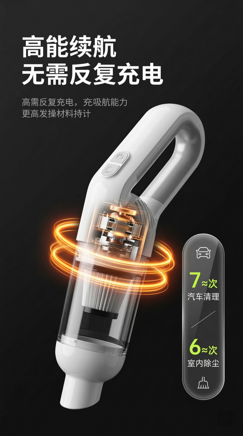 Wireless Vacuum Cleaner for Car and Home Dual-Purpose Blowing and Suction All-In-One Car-Mounted Large Suction Hand Small Portable Super Suction Wholesale