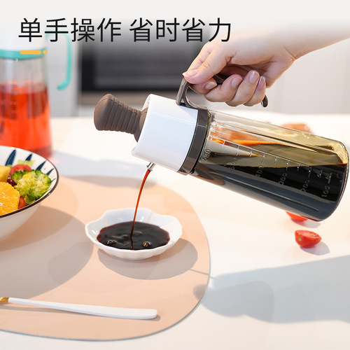 Silicone oil brush bottle oil pot high temperature resistant oil brush oil pot glass seasoning bottle press quantitative glass oil bottle 