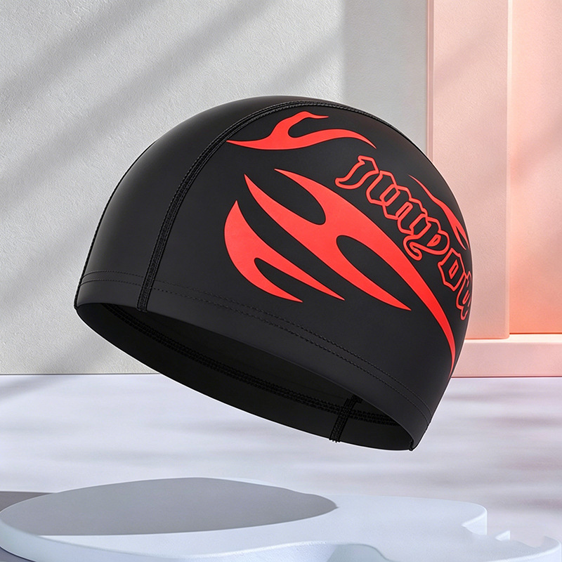 Gorros de natación de PU para hombres y mujeres adultos, personalizables con logotipo, alta elasticidad, cómodos para cabello largo, no aprietan la cabeza, adecuados para estudiantes y niños mayores, gorros de natación impermeables.