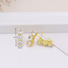 Zirconium, universal lightening hair dye, earrings, 18 carat, micro incrustation, golden color, simple and elegant design