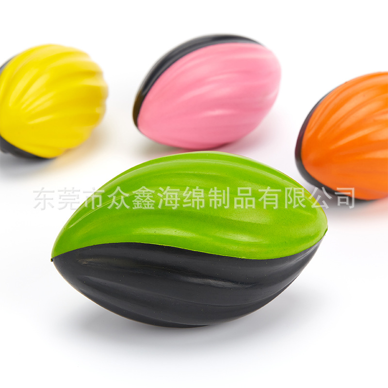 Cross-border wholesale PU slow rebound turbo spiral rugby striped curved foam sponge solid vent pressure ball