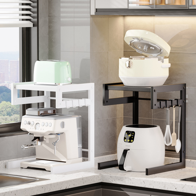 주방 공기 프라이어 저장 랙 가정용 주방 전기 밥솥 오븐 전자 레인지 선반 소형 가전 조리대 보관