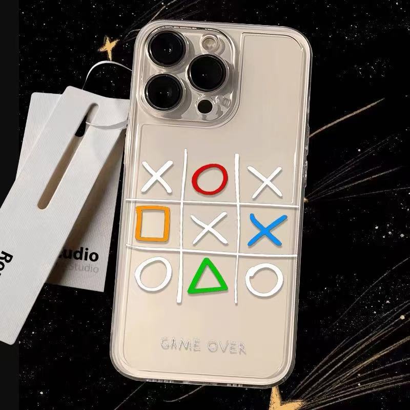 Juego creativo para iphone16promax funda para teléfono móvil transparente Apple 15 anti-caída 14pro Europa y América 13/12