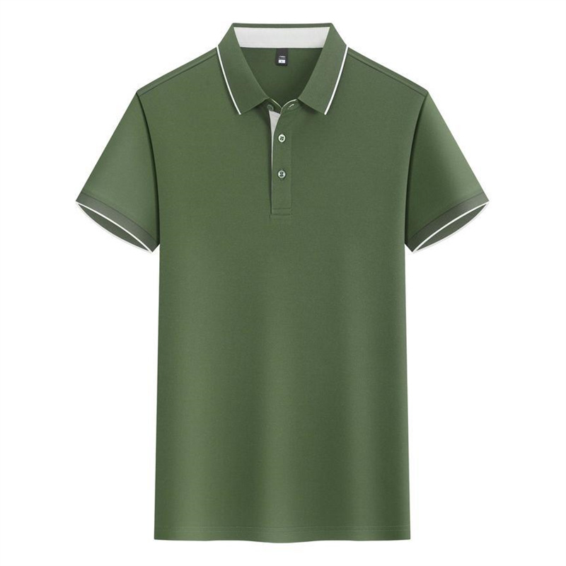 Polo de solapa de color a juego, ropa de trabajo personalizada, camiseta de manga corta transpirable, camisa publicitaria, mapa de impresión, borde de cinturón bordado