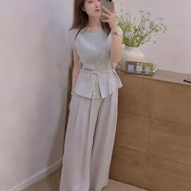 两件得体套女装蓝色短袖好看2025夏季的穿搭一整套减龄巨大方