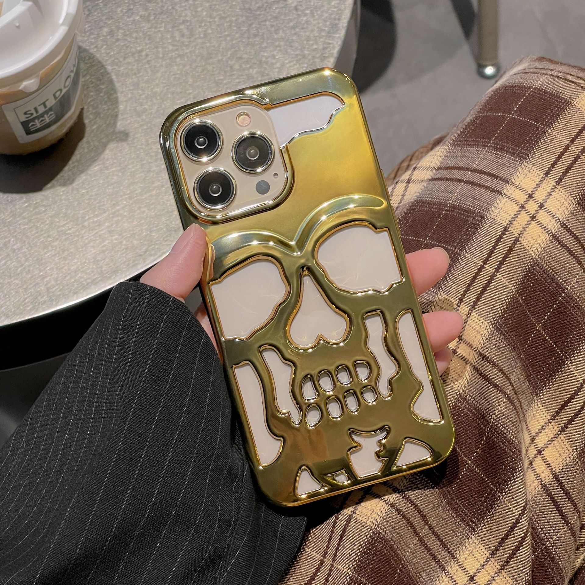 Skull Phone Case For Iphone 16 Pro And 17 Max Matte Purple_voghion.com