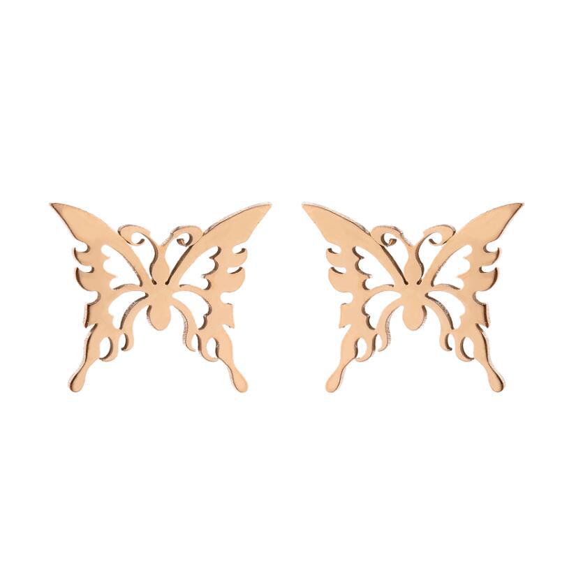 Daily Occasion 304 Stainless Steel Material Solid Color Pattern PVD Coated 18K Gold Real Gold Plated Solid Color 304 Stainless Steel Simple Style Waterproof Non Tarnish Ear Studs
